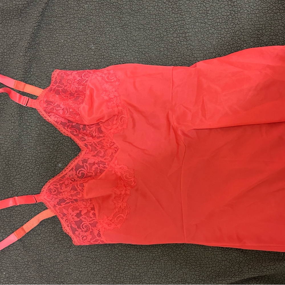 Vintage Red orange silk dress